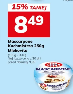 Mascarpone lub Mozzarella Mlekovita promocja w Hitpol