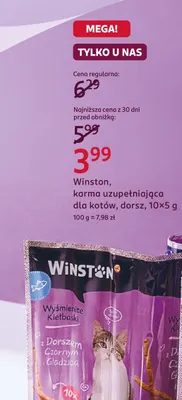 Karma uzupełniająca dla kotów dorsz Winston promocja w Rossmann