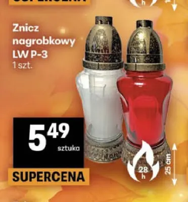 Znicz nagrobkowy Lw P-3 promocja w Delikatesy Centrum
