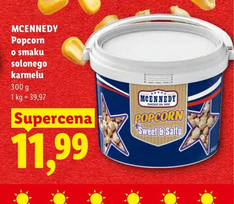 Popcorn o smaku solonego karmelu Mcennedy promocja w Lidl