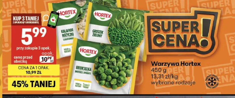 Warzywa Hortex kalafior różyczki promocja w Delikatesy Centrum