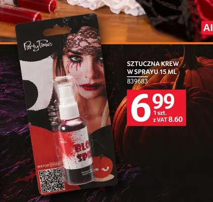 Sztuczna krew w sprayu Party Time promocja w Selgros
