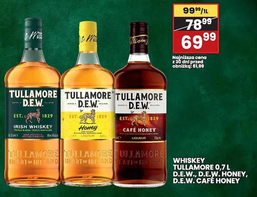 Whisky TULLAMORE D.E.W. CAFE HONEY 0,7 L promocja w Wafelek