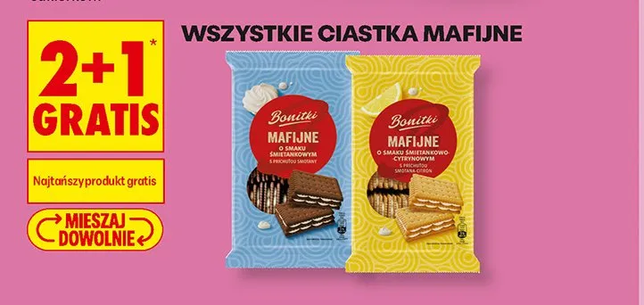 Ciastka Mafijne o smaku śmietankowo-cytrynowym Bonitki promocja w Biedronka
