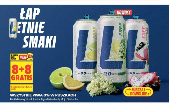 Piwo bezalkoholowe Lech Free Dragon Fruit Grape promocja w Biedronka