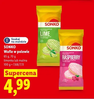 Wafle w polewie Sonko malina promocja w Lidl