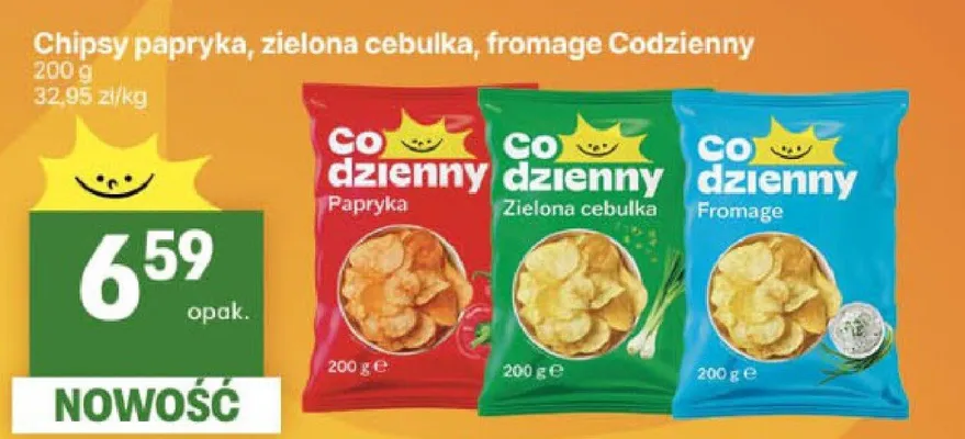 Chipsy papryka, zielona cebulka, fromage promocja w Delikatesy Centrum