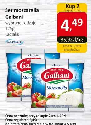 Ser mozzarella Galbani wybrane rodzaje promocja w Market Point