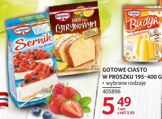 Gotowe ciasto w proszku Dr. Oetker 195-400g - różne rodzaje promocja w Selgros