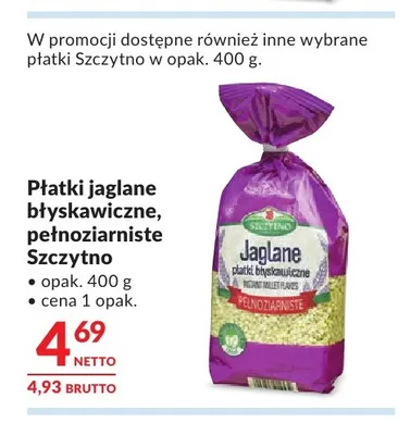 Płatki jaglane błyskawiczne pełnoziarniste Szczytno promocja w Makro