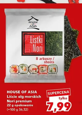 Liście alg morskich Nori premium House of Asia promocja w Kaufland