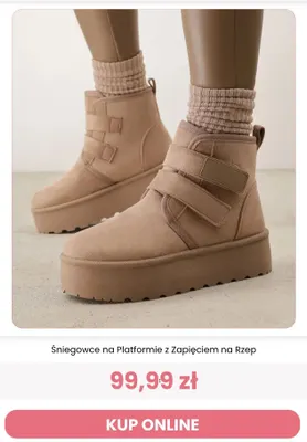 Śniegowce na platformie z zapięciem na rzep reneé promocja w Renee