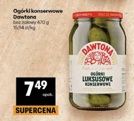 Ogórki luksusowe konserwowe Dawtona bez zalewy promocja w Delikatesy Centrum