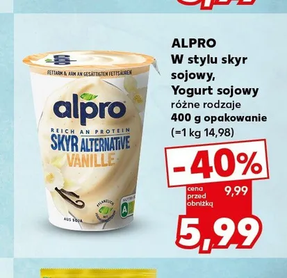 Yogurt sojowy ALPRO promocja w Kaufland