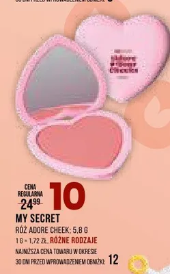 Róż MY SECRET Adore Cheek promocja w Drogerie Natura