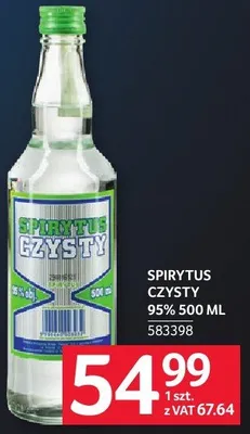 Spirytus Czysty 95% 500 ML promocja w Selgros