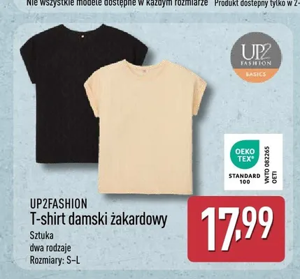 T-shirt damski żakardowy Up2fashion promocja w Aldi