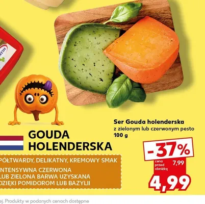 Ser Gouda holenderska z czerwonym pesto promocja w Kaufland