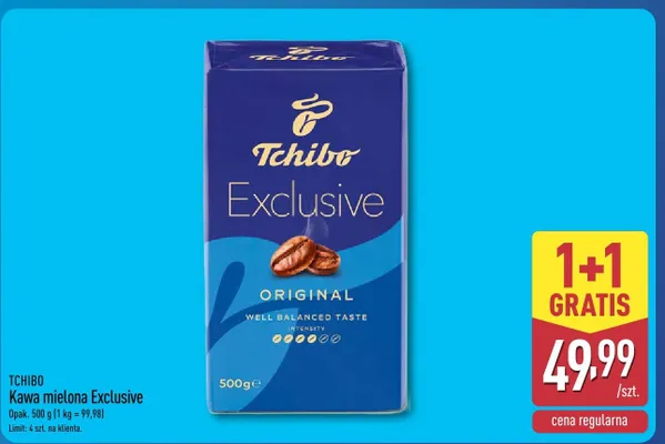 Kawa mielona Exclusive Original Tchibo promocja w Aldi