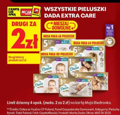 Pieluszki Dada Extra Care promocja w Biedronka