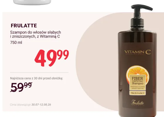 Szampon do włosów słabych i zniszczonych z Witaminą C Frulatte promocja w Rossmann