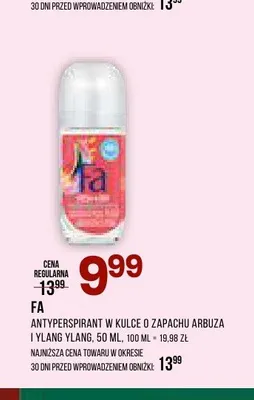 Antyperspirant w kulce o zapachu arbuza i ylang ylang Fa promocja w Drogerie Natura