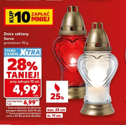 Znicz szklany Serce promocja w Kaufland