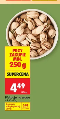 Pistacje na wagę promocja w Biedronka