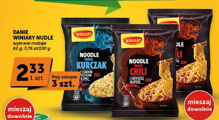 Danie Winiary Nudle smak chili promocja w Euro Sklep