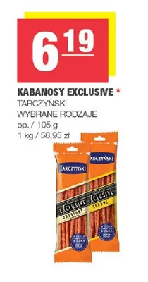 Kabanosy Exclusive drobiowe Tarczyński promocja w SPAR