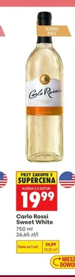 Wino słodkie białe Carlo Rossi Sweet White promocja w Biedronka