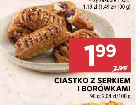 Ciastko z serkiem i borówkami promocja w Stokrotka