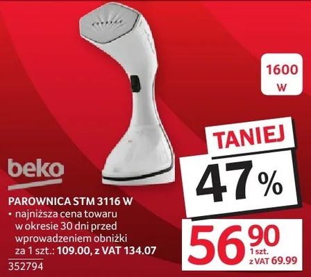 Parownica BEKO STM 3116 W promocja w Selgros