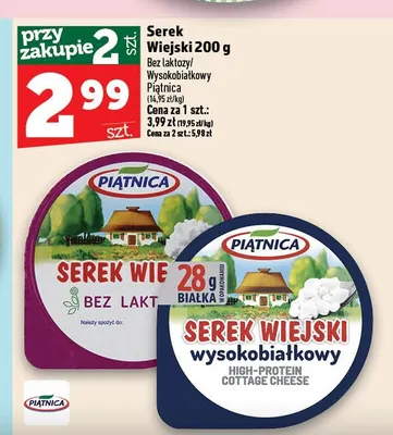 Serek Wiejski bez laktozy Piątnica promocja w TOPAZ