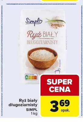 Ryż biały długoziarnisty Simpl promocja w Carrefour Market