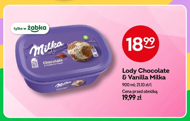 Lody Chocolate & Vanilla Milka promocja w Żabka