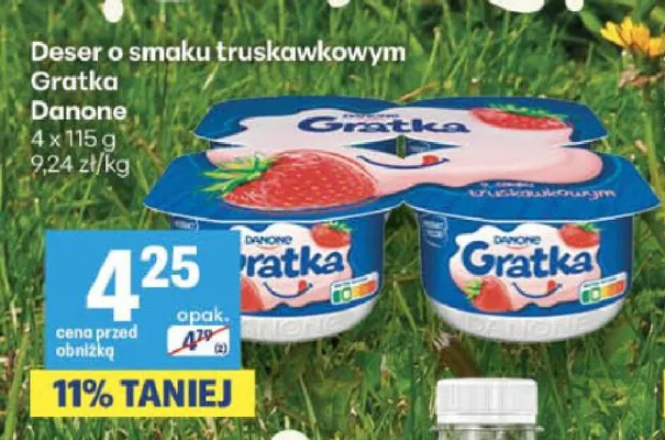 Deser o smaku truskawkowym Gratka Danone 4-pak promocja w Delikatesy Centrum