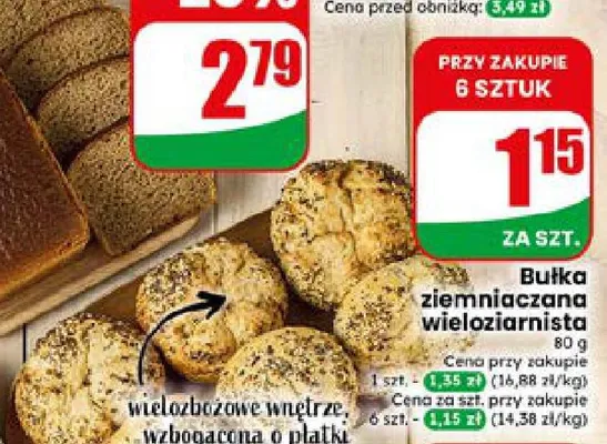 Bułka ziemniaczana wieloziarnista promocja w Dino