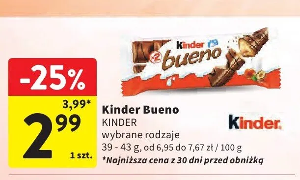 Baton Kinder Bueno promocja w Intermarche