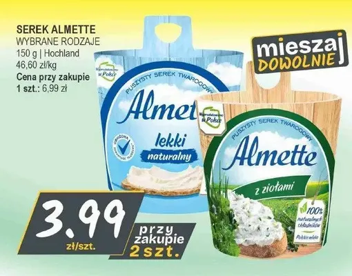 Serek twarogowy Almette z ziołami promocja w Słoneczko