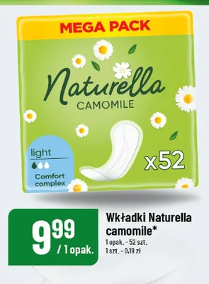 Wkładki higieniczne Naturella Camomile promocja w POLOmarket