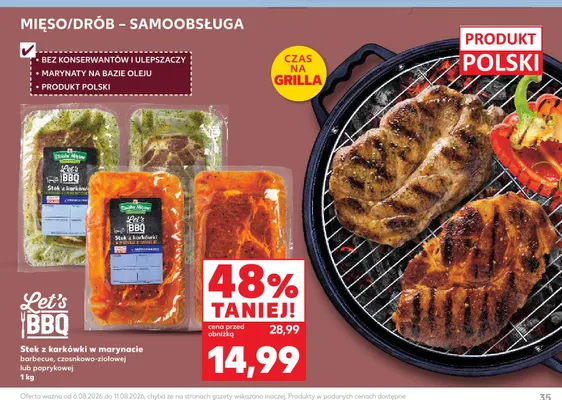Stek z karkówki w marynacie czosnkowo-ziołowej Let's BBQ promocja w Kaufland