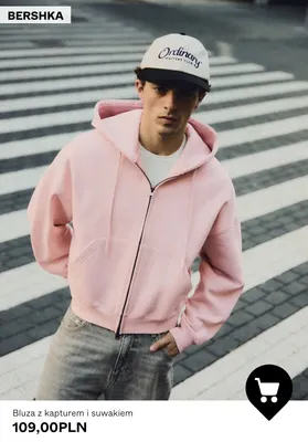 Bluza z kapturem i suwakiem Bershka promocja w Bershka