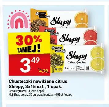 Chusteczki nawilżane citrus Sleepy 3-pak promocja w Twój Market
