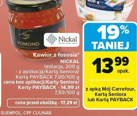 Kawior z łososia imitacja Nickal promocja w Carrefour