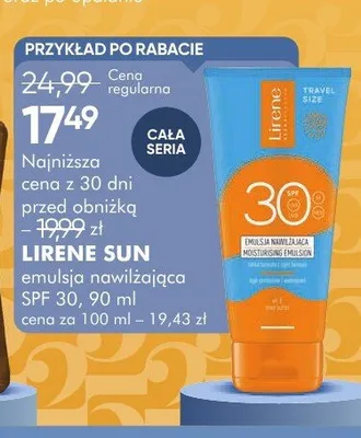 Emulsja nawilżająca SPF 30 LIRENE SUN 90ml promocja w Super-Pharm