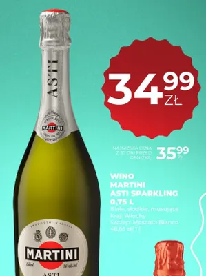 Wino musujące Martini Asti Sparkling promocja w Duży Ben