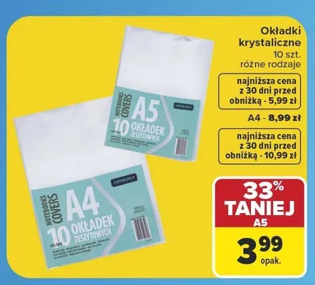 Okładki krystaliczne A5 promocja w Carrefour