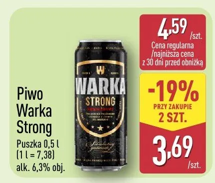 Piwo Warka Strong promocja w Aldi