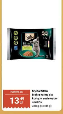 Mokra karma dla kociąt w sosie wybór smaków Sheba Kitten promocja w Biedronka